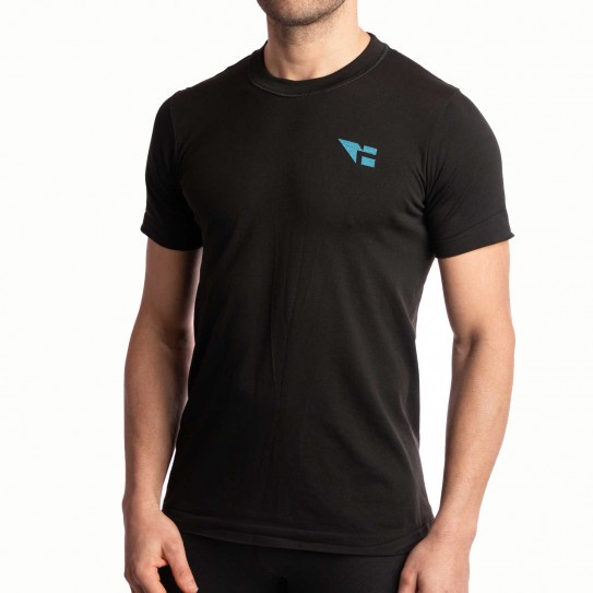 CAMISETA SACHA Negro Logo Turq - HANKER