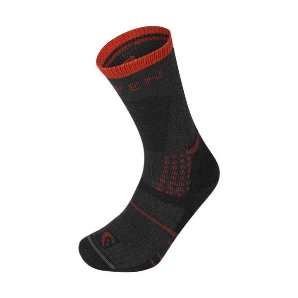 Calcetines de Montaña T3 Heavy Trekker Carbón Rojo - LORPEN
